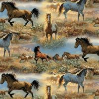 Horses In The Prairies Fleece